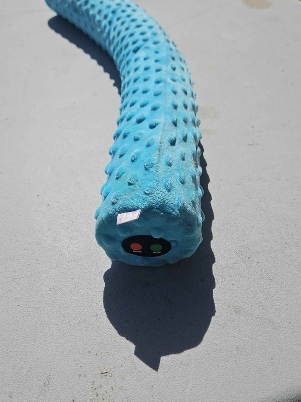 Plush Blue Vibrating Sensory Neck Roll/ Toy - Soft Textured